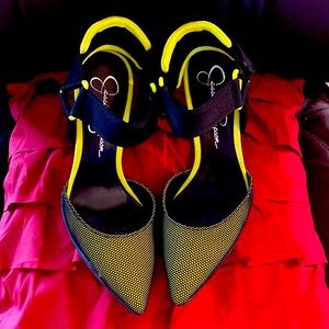 Jessica Simpson Lime green mesh high heels